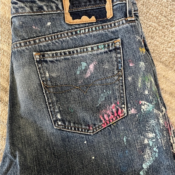 Ralph Lauren Distressed Astor Slim Boyfriend Jeans w/Painted Graffiti, Size 30 - Picture 6 of 8